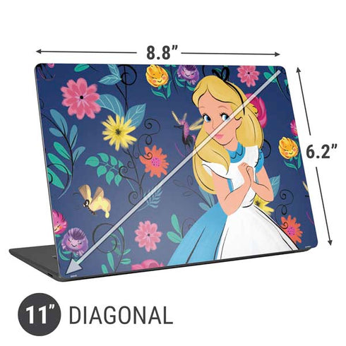 Disney Alice in Wonderland (animated) Floral Print Universal Laptop 11in (8.8 x 6.2in) Skin